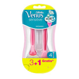 Gillette Venus Smooth Sensitive Ξυριστικές Μηχανές Μιας Χρήσης 3+1 4pcs