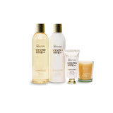 IDC Institute Gift set with 4 care products Scented Bath 240ml shower gel 240ml body lotion 30ml body scrub 50g candle