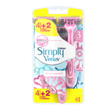 Gillette Simply Venus 3 Γυναικεία Ξυραφάκια μιας Χρήσης 4+2 6pcs