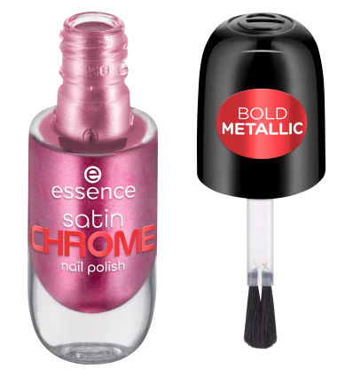 essence satin CHROME nail polish 03 Meta Maroon 8ml