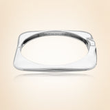 Azade Τετράγωνη Μεταλλική Χειροπέδα σε Ασημί Χρώμα