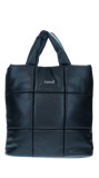 Azade Tote Bag Ώμου με Καπιτονέ Όψη Μαύρο