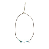 Azadé Κολιέ με Tιρκουάζ Tube Charm και Ματάκι