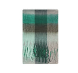 Azadé Κασκόλ Fluffy Καρό Πράσινο/ Γκρι με Κρόσια