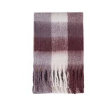 Azadé Κασκόλ Fluffy Καρό Μπορντώ με Κρόσια