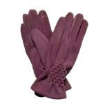 Azade Γάντια Μωβ με Διακοσμητική Πλέξη