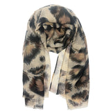 Azadé Φουλάρι με Abstract Animal Print σε Μπεζ-Καφέ