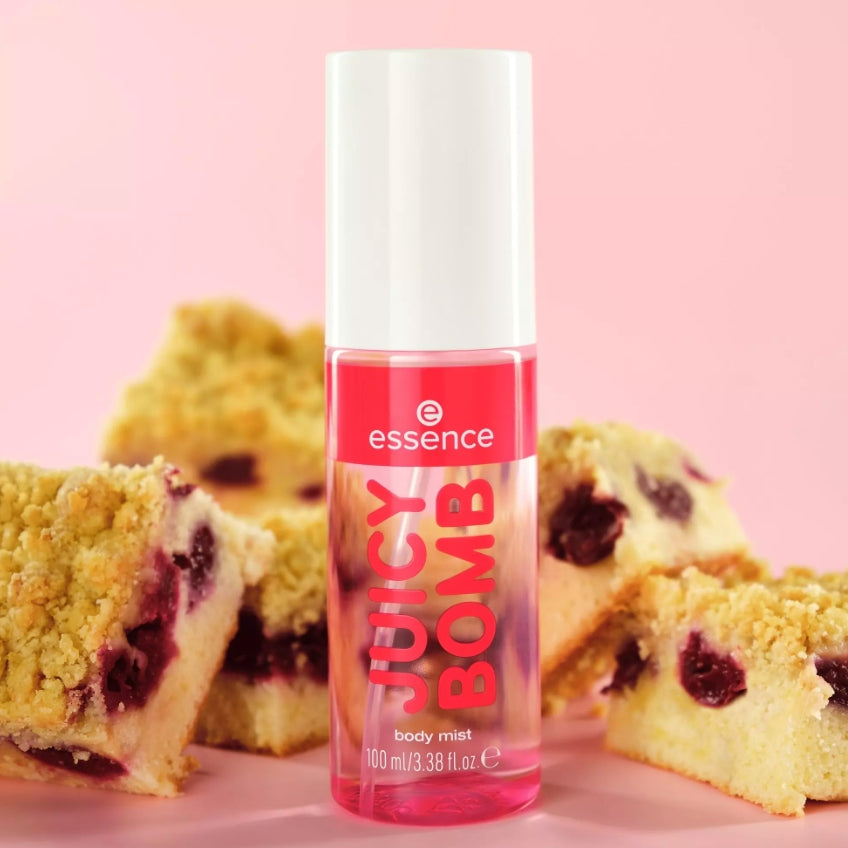 essence JUICY BOMB sweet drop Cherry Crumble body mist με κεράσι και βανίλια