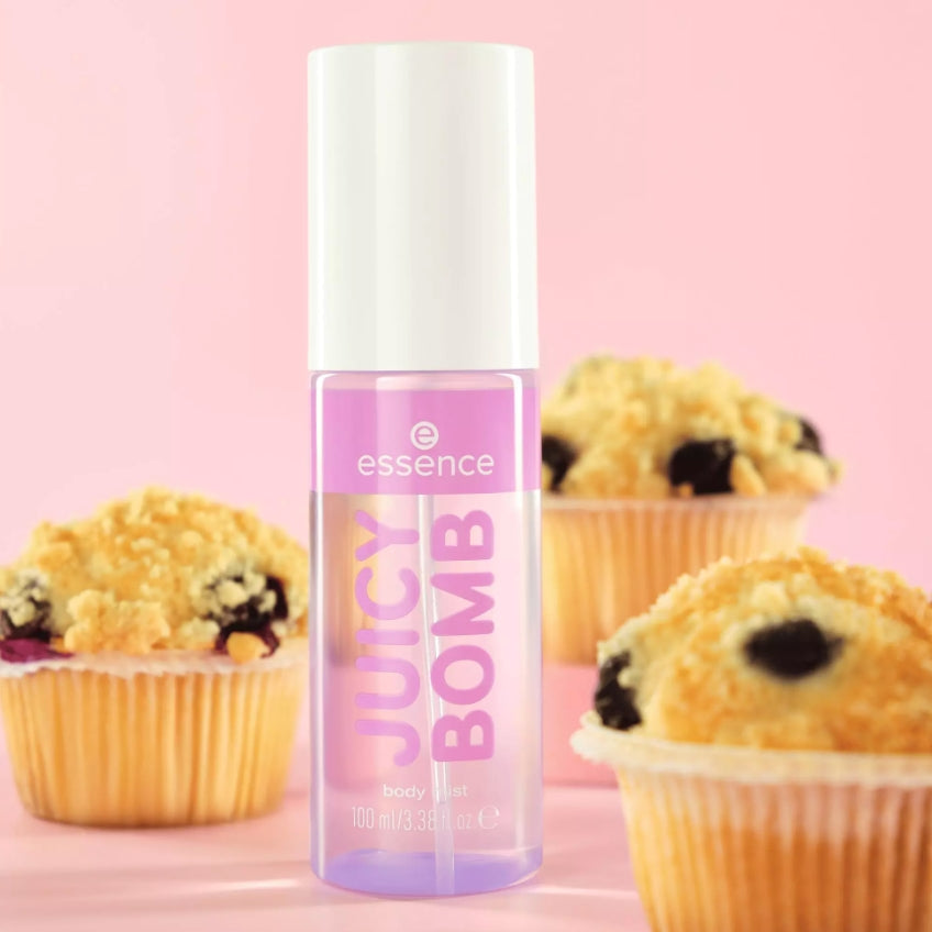 essence JUICY BOMB sweet drop Blueberry Bite body mist με μύρτιλο