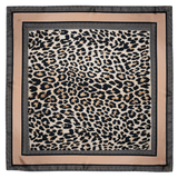 Azade Τετράγωνο Φουλάρι Animal Print Καφέ