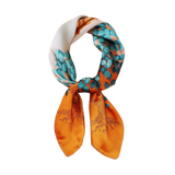 Azade Τετράγωνο Φουλάρι Πορτοκαλί & Μπλε