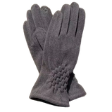 Azade Γάντια Σκούρα Γκρι με Διακοσμητική Πλέξη