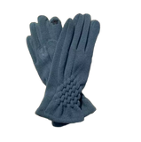 Azade Γάντια Μπλε με Διακοσμητική Πλέξη