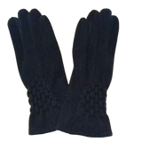 Azade Γάντια Μαύρα με Διακοσμητική Πλέξη