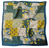 Azade Τετράγωνο Φουλάρι Αποχρώσεις Χρυσού & Μπλε