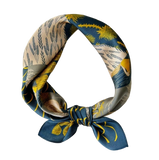 Azade Τετράγωνο Φουλάρι Αποχρώσεις Χρυσού & Μπλε