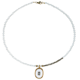 Azade Κολιέ με Μικρές Πέρλες και Στρογγυλό Στοιχείο