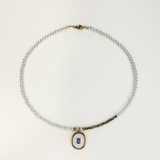 Azade Κολιέ με Μικρές Πέρλες και Στρογγυλό Στοιχείο