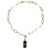 Azade Κολιέ με Χρυσή Αλυσίδα και Μαύρο Μοτιφ