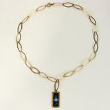 Azade Κολιέ με Χρυσή Αλυσίδα και Μαύρο Μοτιφ