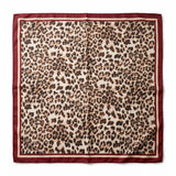 Azadé Τετράγωνο Μαντήλι Leopard με Κόκκινο Πλαίσιο