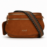 Azadé Suede Τσάντα Μέσης & Χιαστί με Αποσπώμενο Τσαντάκι Ταμπά