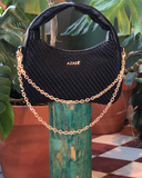 Azade Τσάντα Ώμου & Χιαστί με Αλυσίδα Μαύρο
