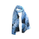Azade φουλάρι flower print μπλε