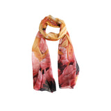 Azade φουλάρι flower print κοραλί