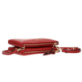 Azade Cross Double Pouch Bag Κόκκινη