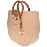 Azade Straw Hand Bag Νatural