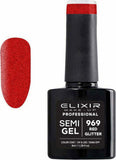 Elixir Ημιμόνιμο Βερνίκι Νυχιών Semi Gel 969 Red Glitter 8ml