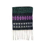 Azade κασκόλ μαύρο με μωβ-πράσινα σχέδια